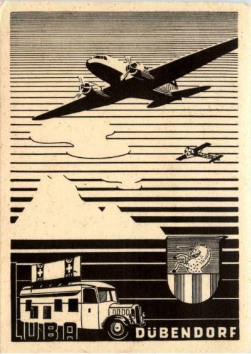 LUBA Dübendorf 1941 - Fahrbares Automobil Postbüro mit Sonderstempel