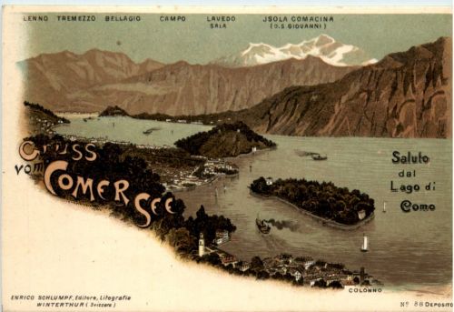 Gruss vom Comersee - Litho