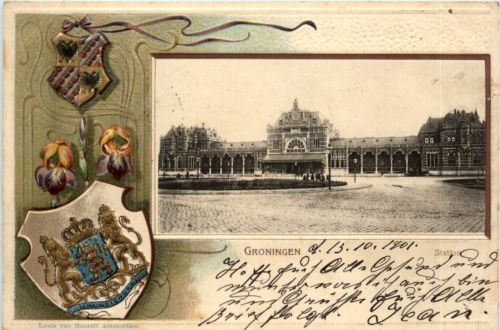 Groningen - Litho - Prägekarte