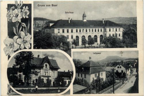 Gruss aus Baar - Schulhaus Sparkassa