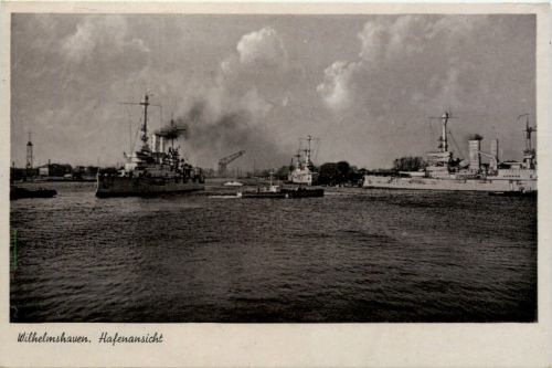 Wilhelmshaven - Hafenansicht - Feldpost Unterseeboot Lehr Division