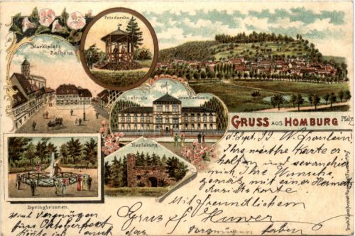 Gruss aus Homburg - Litho