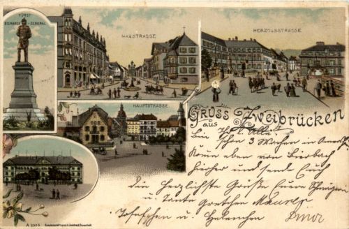Gruss aus Zweibrücken - Litho