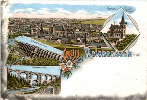 Gruss aus Reichenbach - Litho