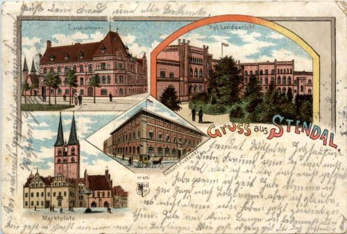 Gruss aus Stendal - Litho