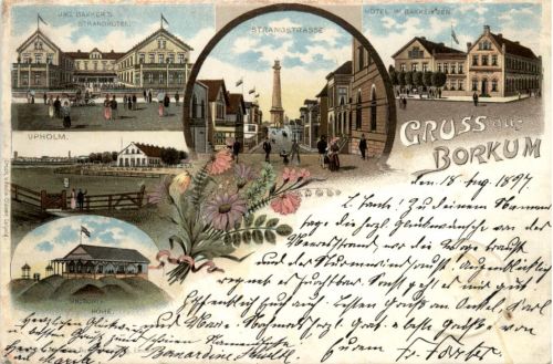 Gruss aus Borkum - Litho