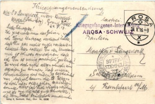 Kriegsgefangenen Internierung Arosa - Chur Arosa Bahn