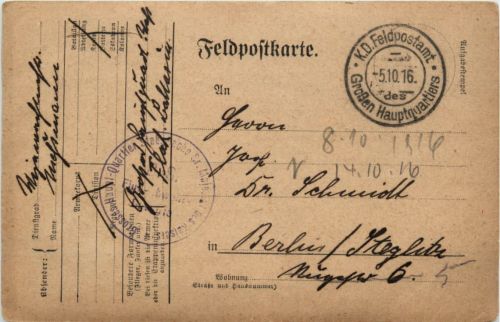 Feldpost des Grossen Hauptquartiers