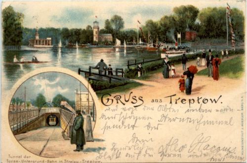 Gruss aus Treptow - Litho