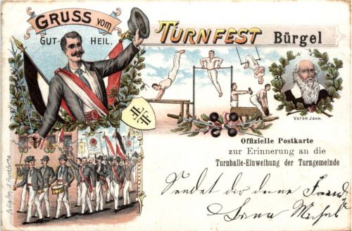 Offenbach - Gruss vom Turnfest Bürgel - Litho