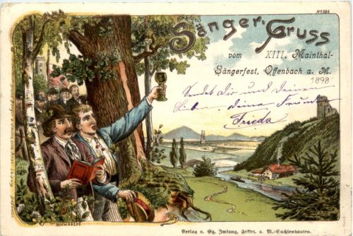 Offenbach - Sängerfest 1898 - Litho