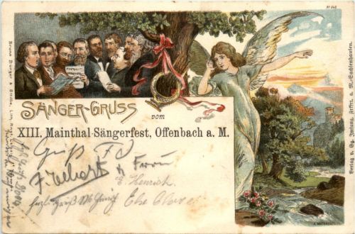 Offenbach - Maintal Sängerfest 1898 - Litho