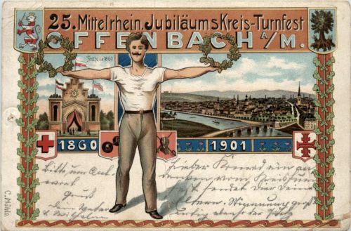Offenbach - 25. Kreis Turnfest 1901 - Litho