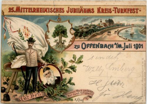 Offenbach - 25. Kreis Turnfest 1901 - Litho
