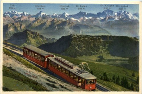 Rigi-kulm mit Rigi-Scheidegg und den glarner und Urneralpen