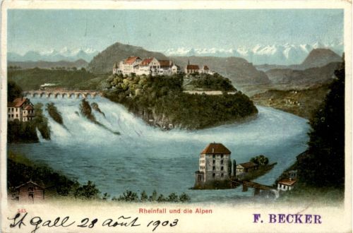 Rheinfall und die Alpen