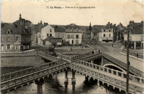 Le Mans, Pont en X et Quartier du pre