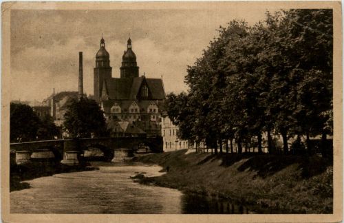 Plauen, König Albert Brücke mit Johanniskirche