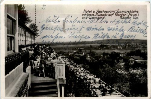 Hotel Bismarckhöhe, Aussicht auf Werder und Umgebung