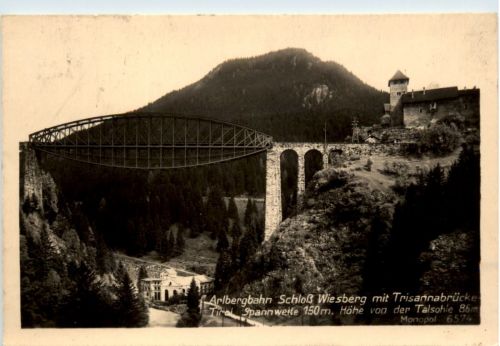 Arlbergbahn Schloss Wiesberg mit Trisannabrücke