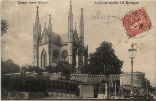 Gruss vom Rhein, Apollinariskirche bei Remagen
