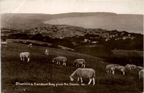 Shanklin & Sandown Bay from the Downs