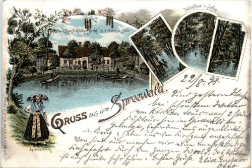 Gruss aus dem Spreewald - Lehde - Litho