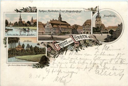 Gruss aus Lübben - Litho