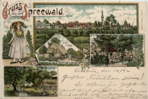 Gruss aus dem Spreewald - Lübbenau - Litho