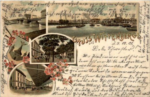 Gruss aus Wittenberge - Litho