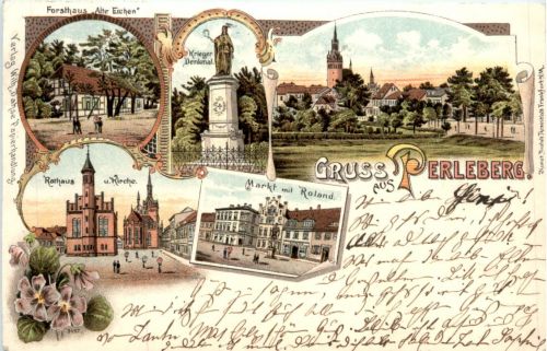Gruss aus Perleberg - Litho