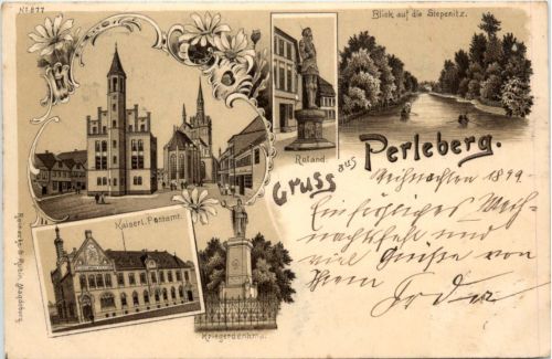 Gruss aus Perleberg - Litho