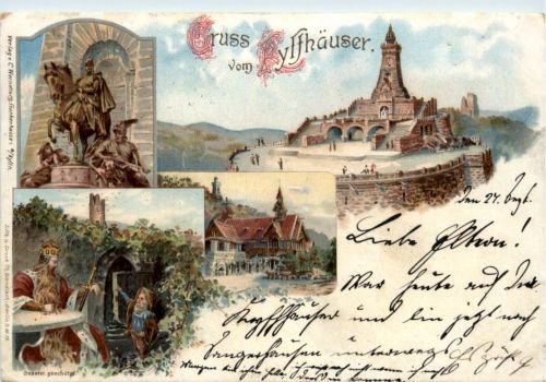 Kyffhäuser - Kaiser Wilhelm Denkmal - Litho