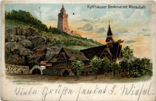 Kyffhäuser - Kaiser Wilhelm Denkmal - Litho