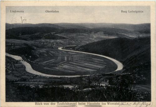 Gruss von der Teufelskanzel beim Hanstein im Werratal