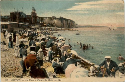 Dieppe - La Plage a l heure du Bain