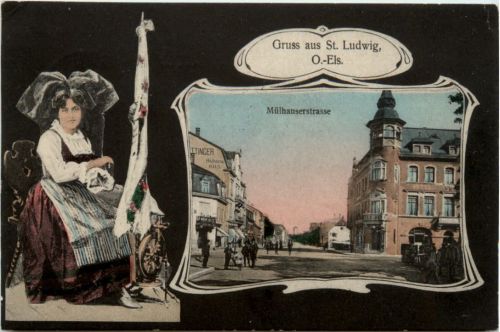 Gruss aus St. Ludwig - Mülhauserstrasse