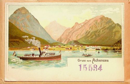 Gruss vom Achensee - Original auf Bestellnummerumschlag der Grbr. Metz - Litho