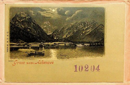 Gruss vom Achensee - Original auf Bestellnummerumschlag der Grbr. Metz - Litho