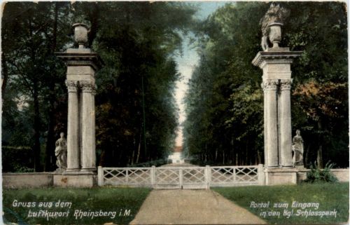 Gruss aus Kurort Rheinsberg i.M., Portal zum Eingang in den Schlosspark