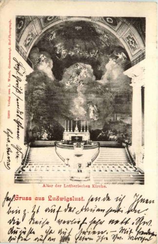 Gruss aus Ludwigslust, Altar der Lutherischen Kirche