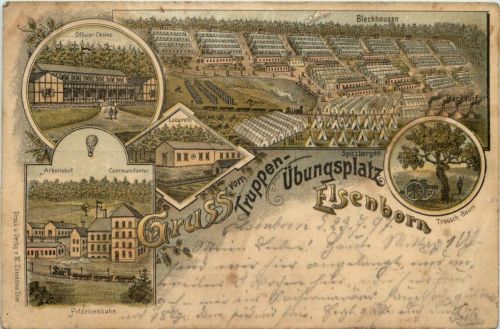 Gruss vom Truppen-Übungsplatz Elsenborn - Litho