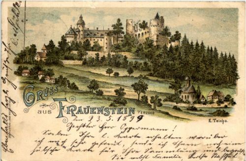 Gruss aus Frauenstein im Erzgebirge - Litho