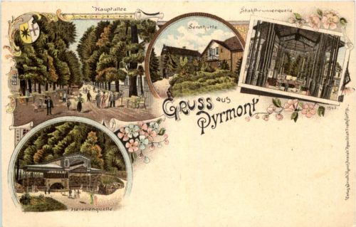 Gruss aus Pyrmont - Litho