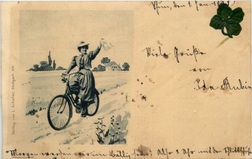 Frau auf Fahrrad