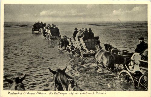 Nordseebad Cuxhaven-Duhnen - Wattwagen auf der Fahrt nach Neuwerk