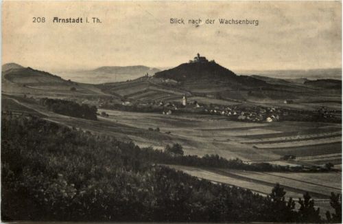 Arnstadt in Thüringen, Blick nach der Wachsenburg
