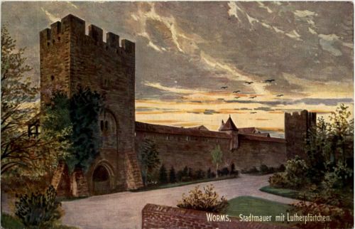 Worms, Stadtmauer mit Lutherpförtchen