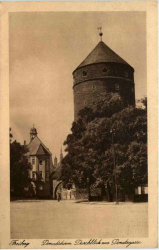 Freiberg, Donatsturm, Durchblick zur Donatsgasse