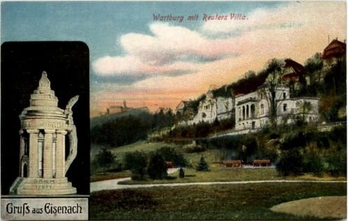 Gruss aus Eisenach, Wartburg mit Reuters Villa